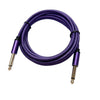 Purple right-angle 6.35mm instrument cable for guitar and bass