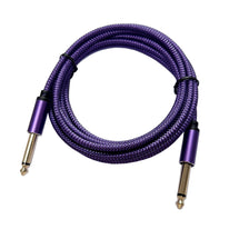 Purple right-angle 6.35mm instrument cable for guitar and bass