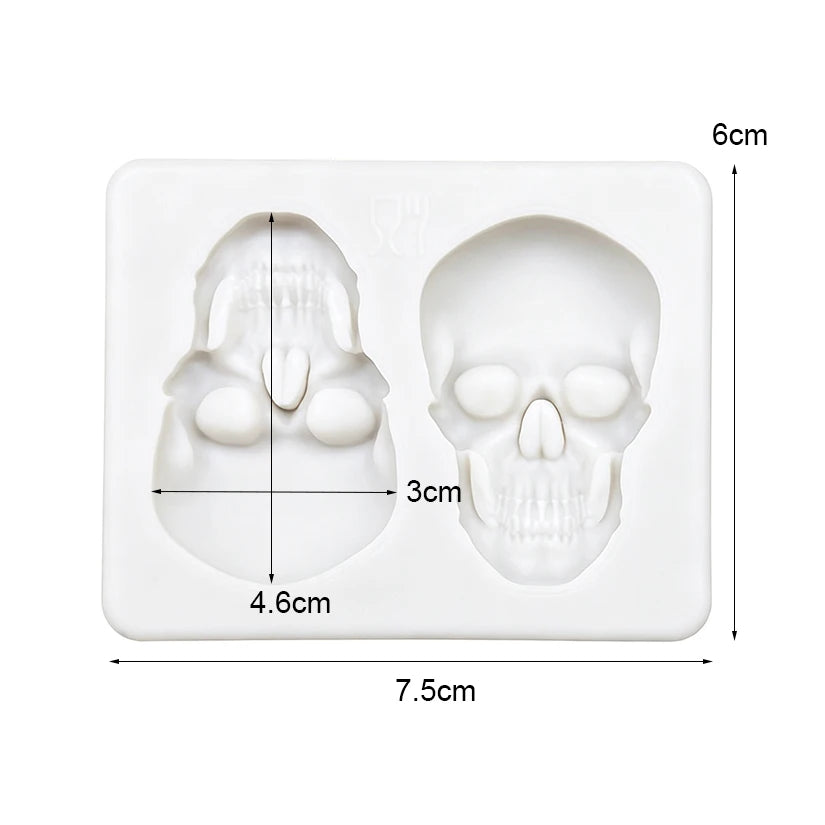 Skull Silicone Cake Mold for Halloween Baking and Sugarcraft