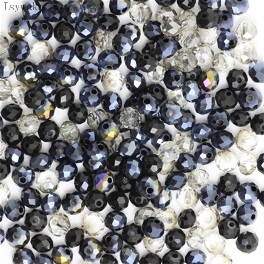 Faceted Crystal Glass Rondelle Beads for Jewelry Making