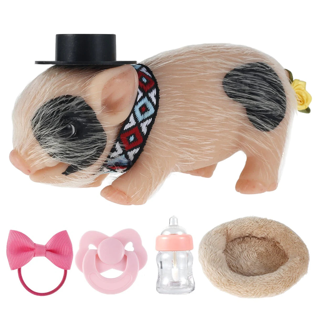 Realistic Soft Silicone Piglet Plush Toy