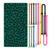 Silicone Sensory Activity Board with Geometric Shape Strips and Storage Bag