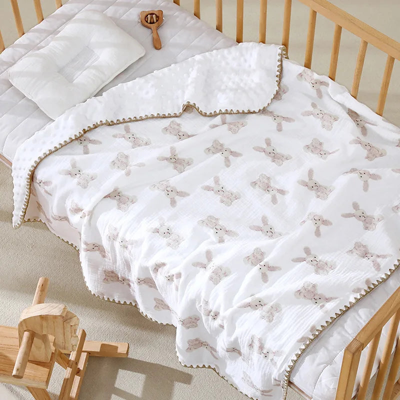 Baby Bear Print Cotton Gauze Swaddle Blanket