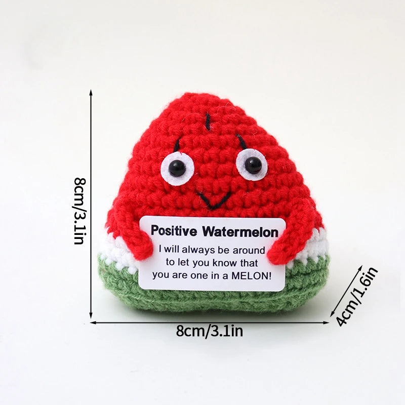 Handmade Crochet Positive Doll with Hugging Card
