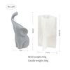 A gray silicone mold shaped like an elephant used for making candles, soap, and resin crafts.
