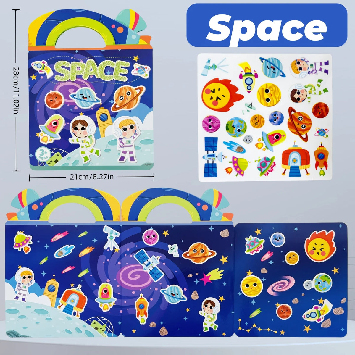 Reusable Sticker Book for Kids – Mess-Free Pretend Play & Learning Themes