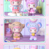 A collection of QUBII Autumn Animal figures including a pink rabbit, purple cat, and a brown elephant.