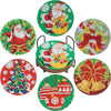 A set of seven mandala flower coasters made of colorful seed beads and sequins.