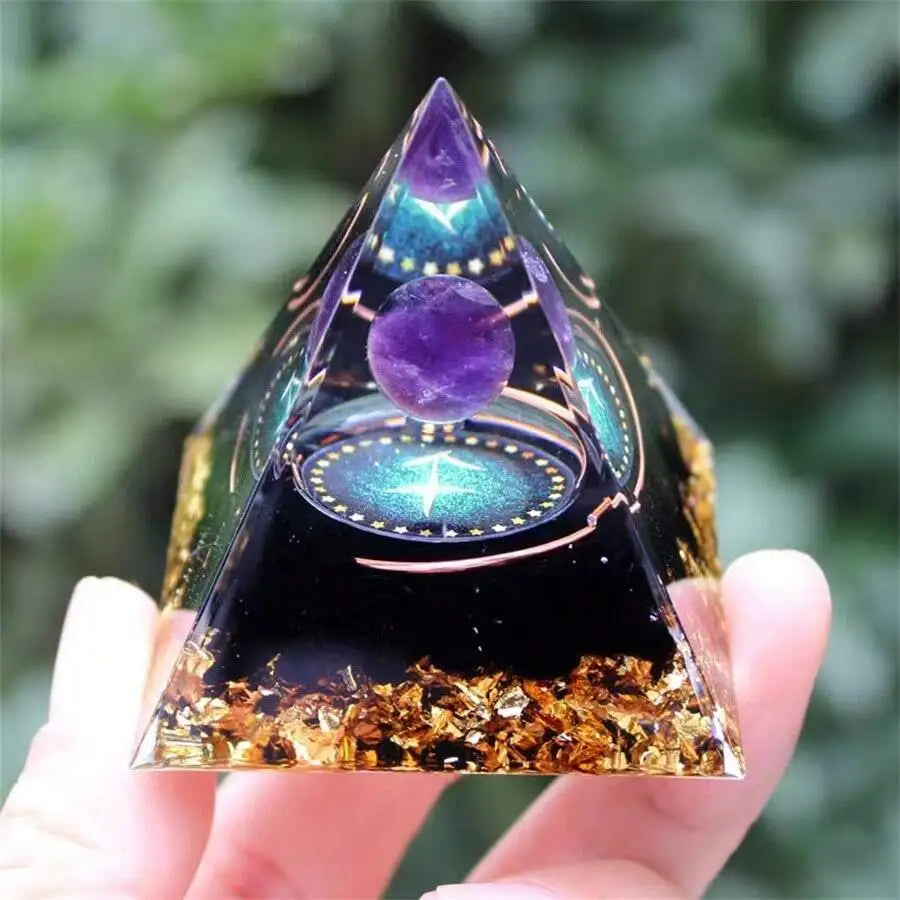Zodiac Resin Pyramid Decoration with Crystal Ball