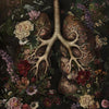 Dark Academia Anatomical Heart Canvas Art with Botanical Fragrance