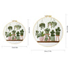DIY cross stitch starter kit featuring green potted plants and foliage embroidery set