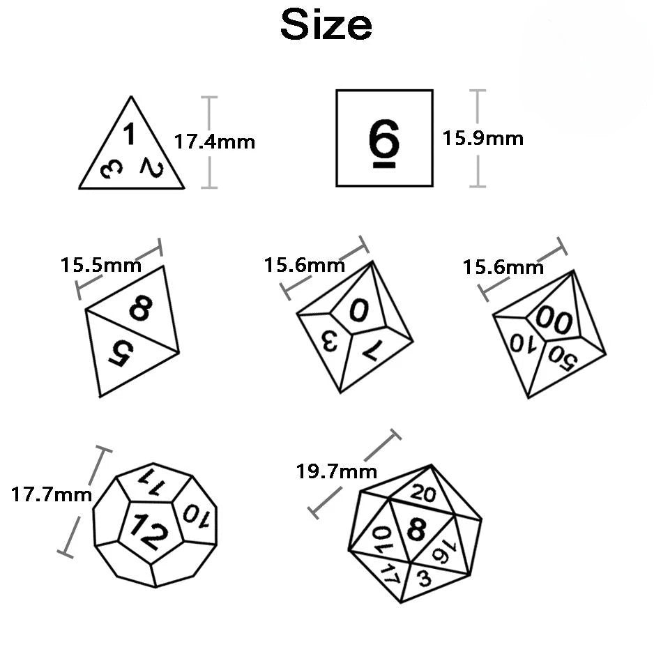 Opaque White Polyhedral Dice Set with Blood Effect for Tabletop RPGs
