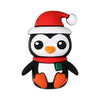A cute silicone bead charm shaped like an angry penguin wearing a red Santa hat.