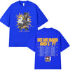 Blue cotton t-shirt featuring a graphic design related to the Hit Me Hard and Soft Tour