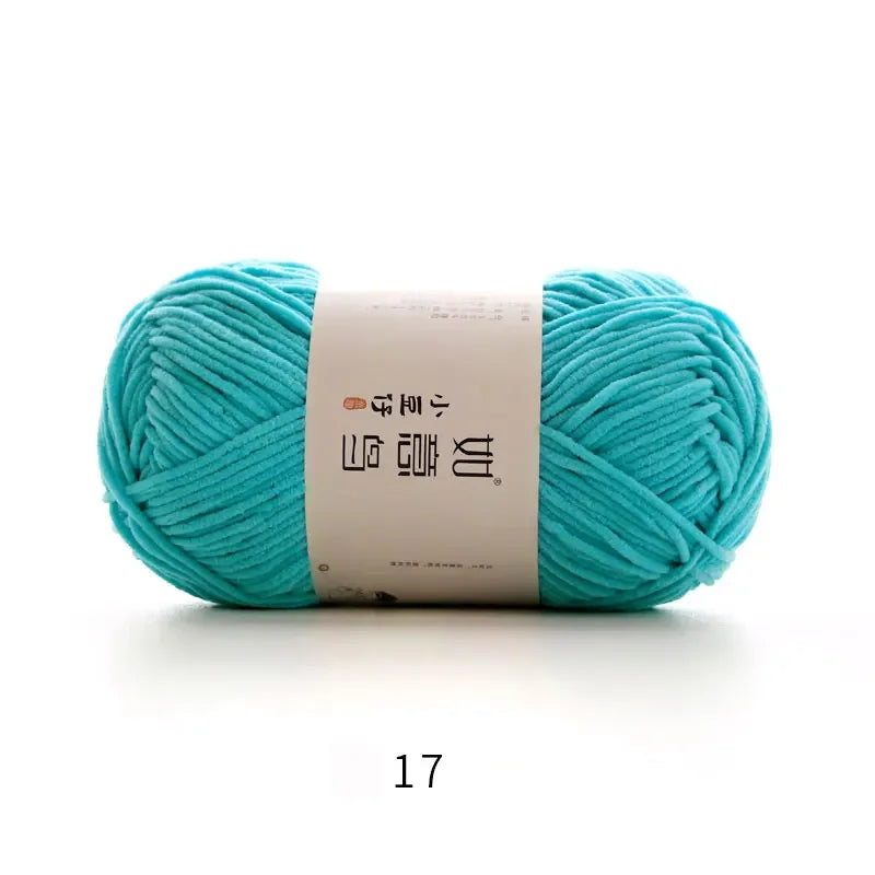 Soft Chenille Yarn for Knitting & Crochet - 50g Ball