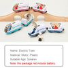 Wooden Train Set with Racing Track for Kids