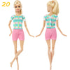 Fashion Doll Outfit Set – Wave Point Dress & Denim Grid Skirt for 11.5–12 Inch Dolls
