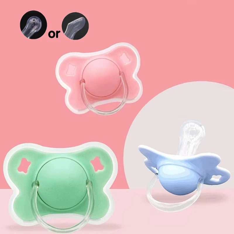 Silicone Baby Pacifier with Flower Design and Protective Cover