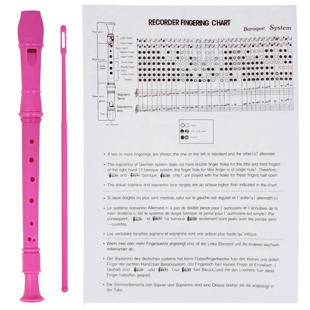 ABS Clarinet for Kids – 8-Hole Vertical Flute with Cleaning Stick