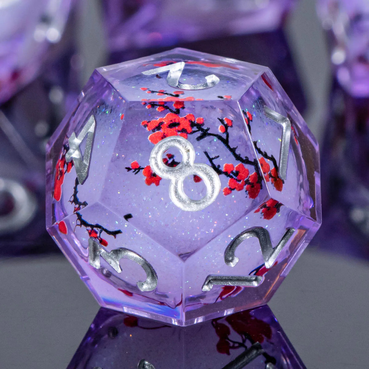 Liquid Core Glow D&D Dice Set with Sharp Edges