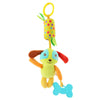 Plüschtier in Form von Giraffe, Zebra und Tier, hängt an einem gelben Ring.
