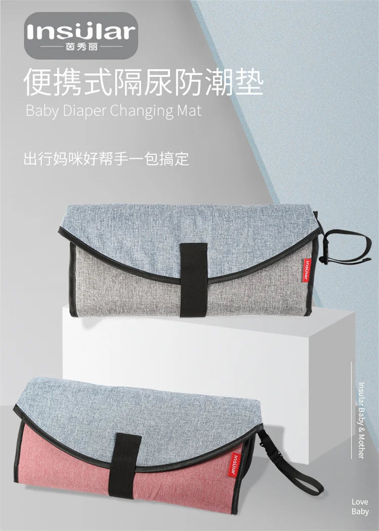 Portable Waterproof Baby Changing Pad with Storage Bag