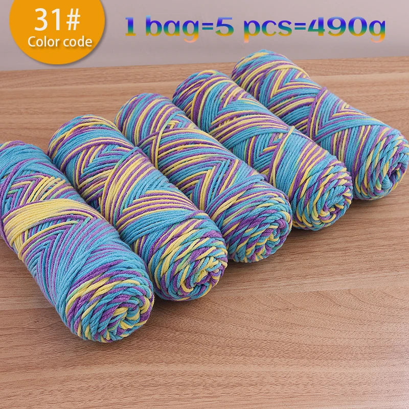Multicolor Gradient Dyed Acrylic Yarn for Knitting & Crochet