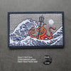 3D Embroidered Surfing Wave Patch with Octopus Design
