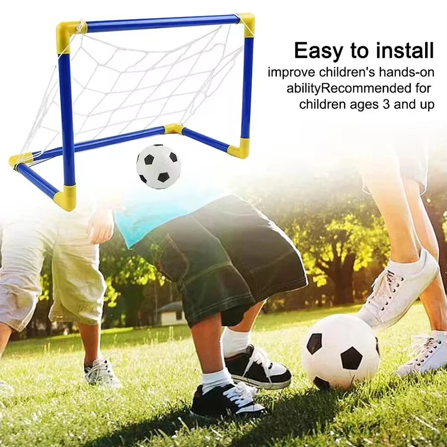 Portable Foldable Soccer Goal Set with Ball and Pump