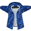 Blue waterproof winter jacket for kids with a hood