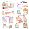 Miniature Dollhouse Furniture Set for Bedroom, Living Room, Kitchen & Bathroom