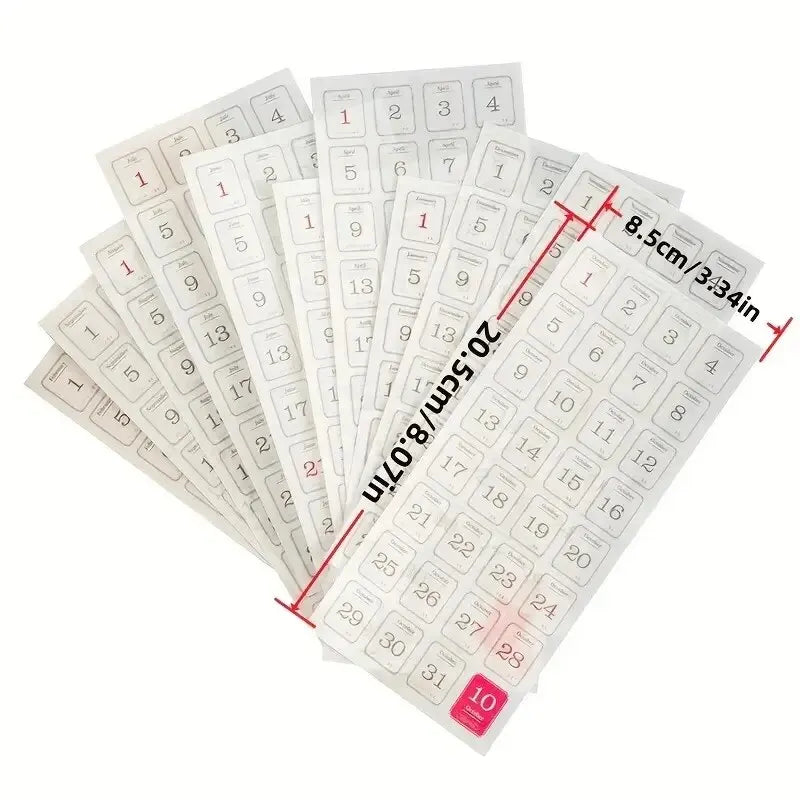 365-Day Calendar Decorative Sticker Set for Planners & Journals