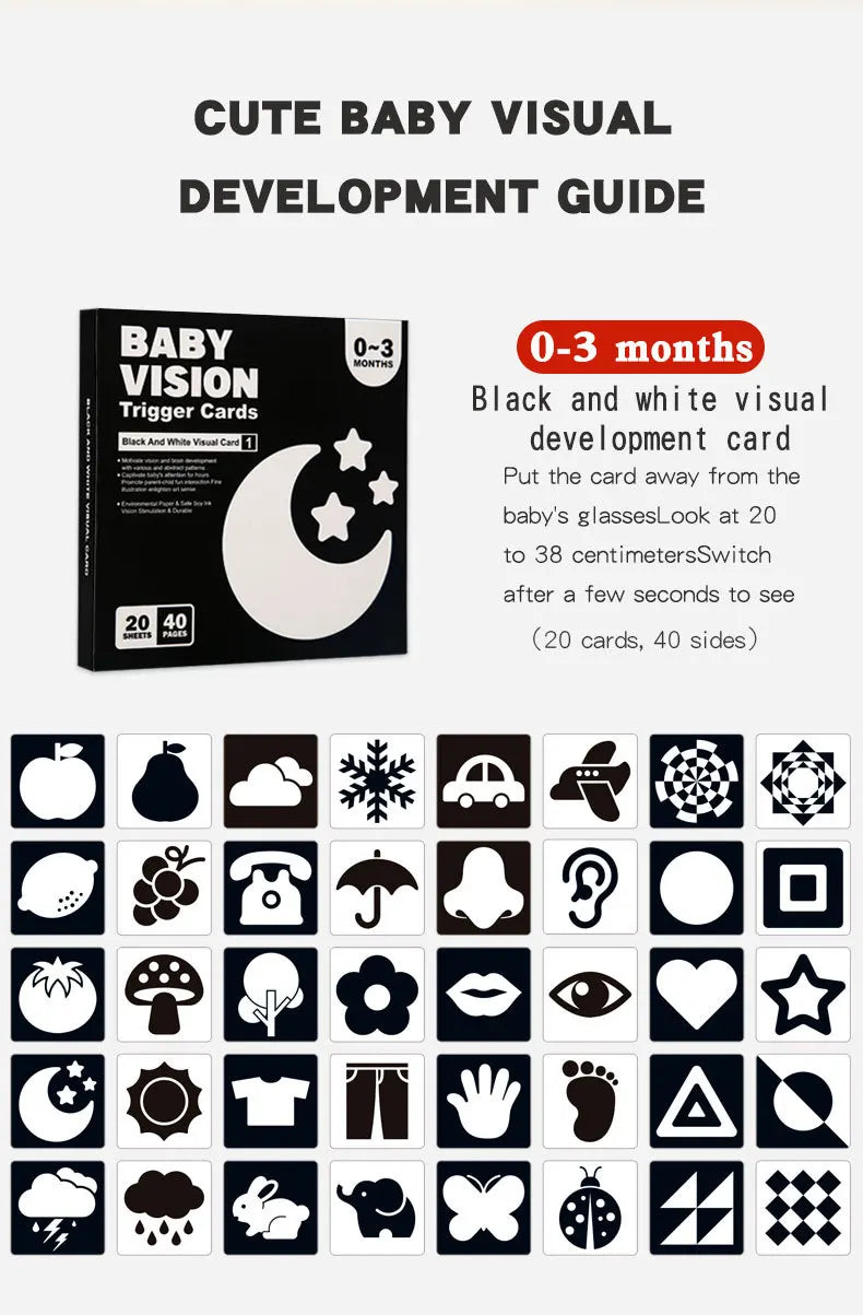 High-Contrast Baby Flash Cards for Visual Development