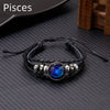 Zodiac Sign Luminous Leather Wrap Bracelet