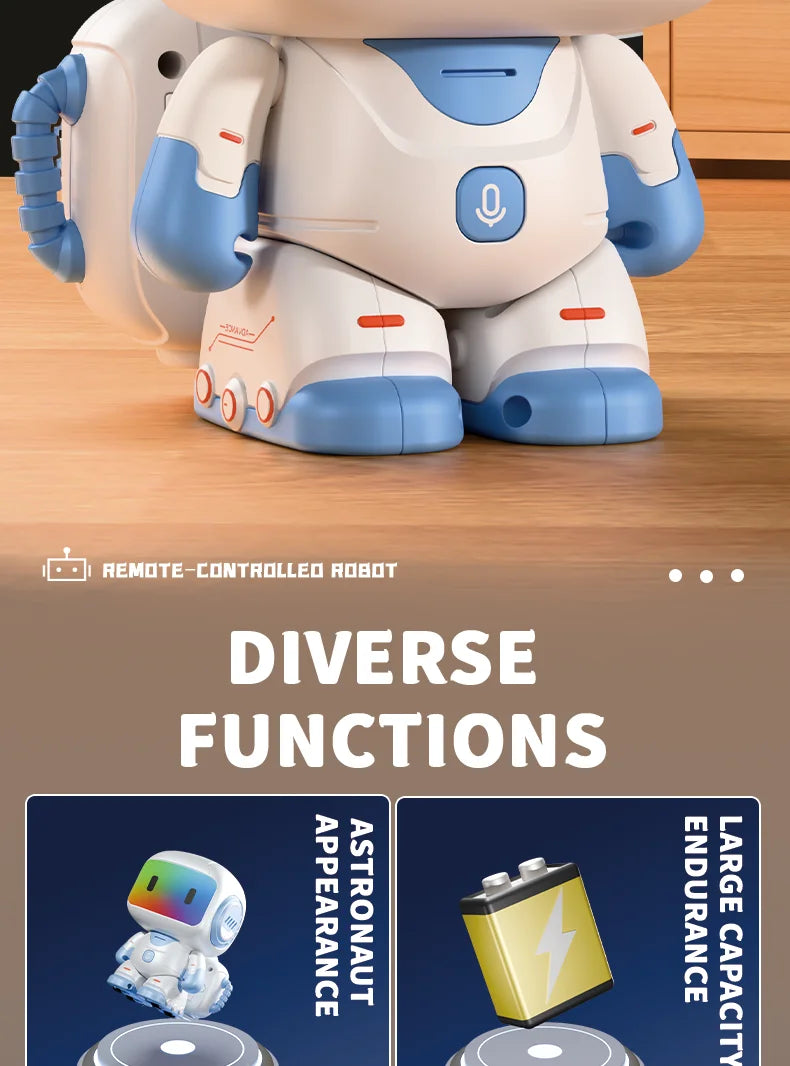 Interactive Remote Control Robot with Lights, Music & Recording