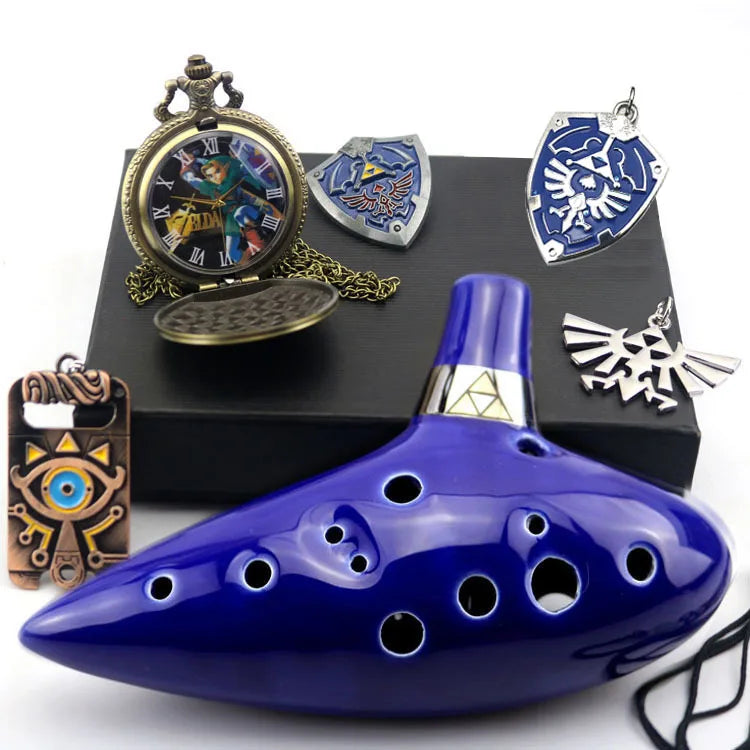 12-Hole Ceramic Ocarina in Alto C with Blue Glaze
