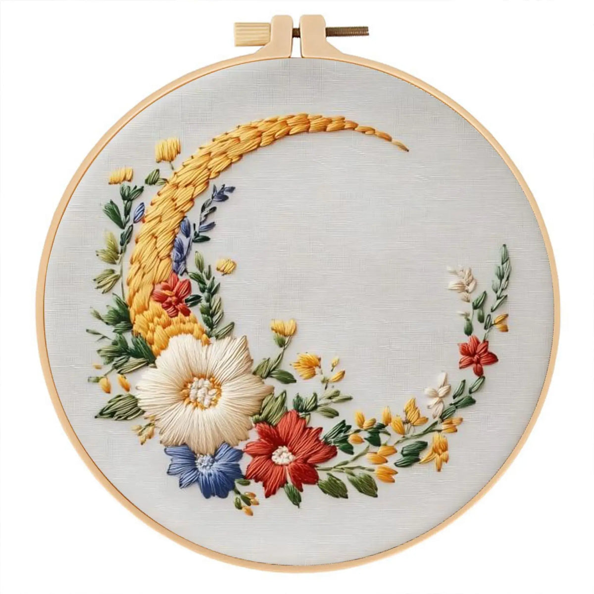 Butterfly & Moon Embroidery Kit with Floral Border
