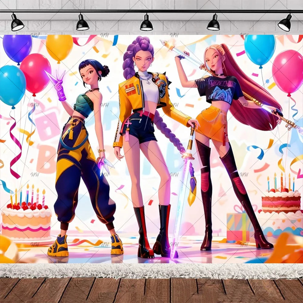 K-Pop Theme Party Backdrop for Birthday Celebrations