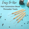 Professional Crochet Hook Set with Wooden Handles for Hair Extensions and Wig Making