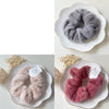 Plush Knit Scrunchie Hair Ties with Leather Accent