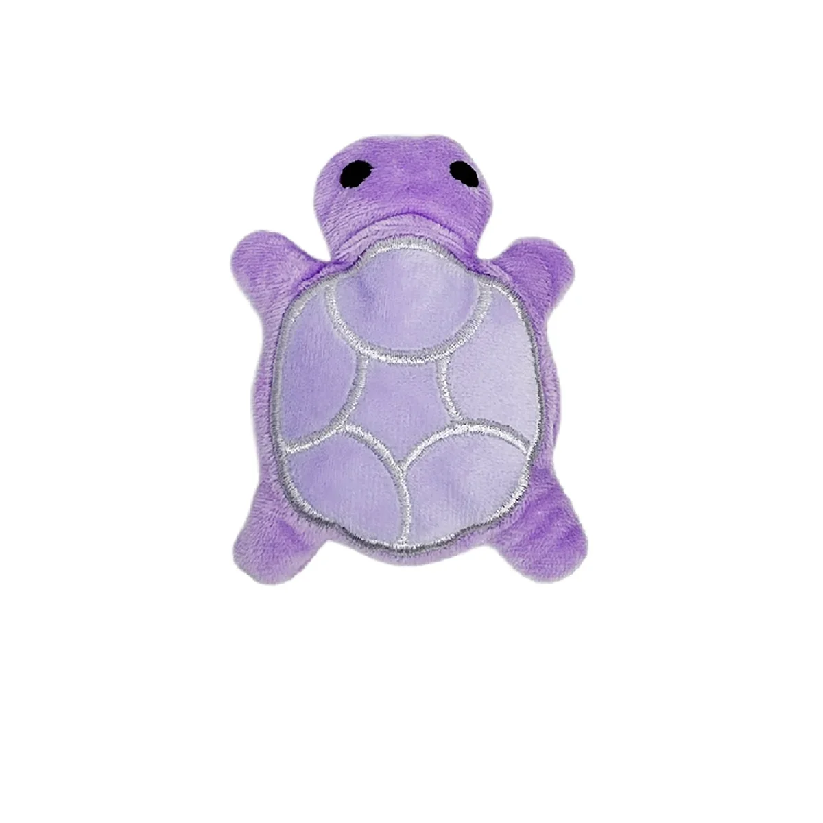 A small purple plush toy shaped like a turtle with a textured shell.