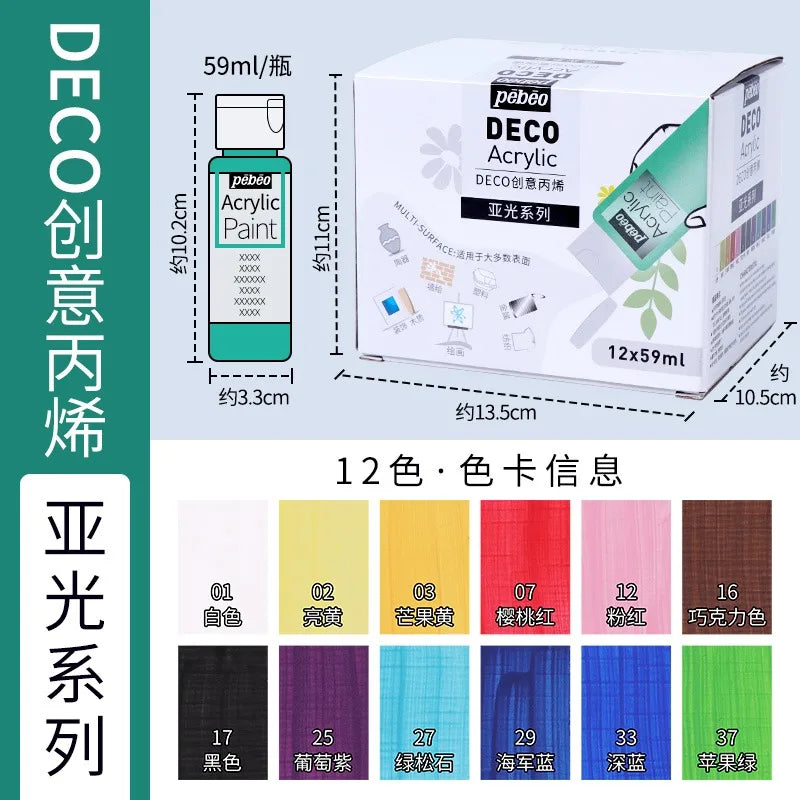 PEBEO DECO Acrylic Paint – 59ml Matte Finish for Ceramics, Wood, Metal & More