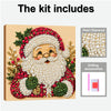 A painting kit featuring a Christmas Santa face made of pearl and diamond beads, along with drilling accessories.