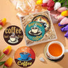 Sparkling Rhinestone Diamond Painting Coaster Set with Holder
