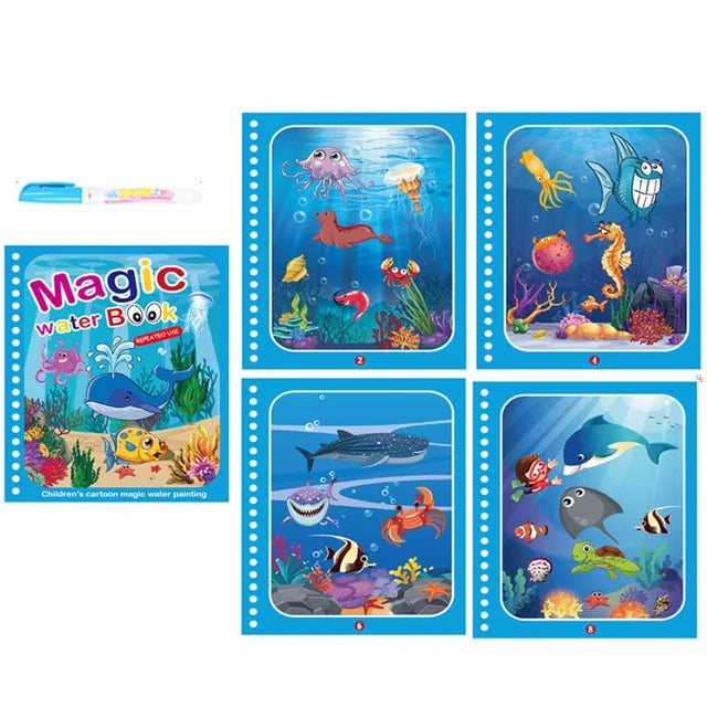 Reusable Water Coloring Book for Kids – Magic Drawing Pad