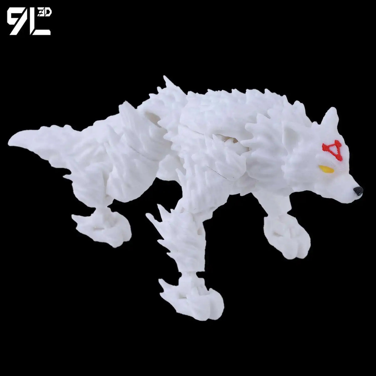 A white fully articulated action figure of Yuji Itadori from Jujutsu Kaisen, standing in a dynamic pose.