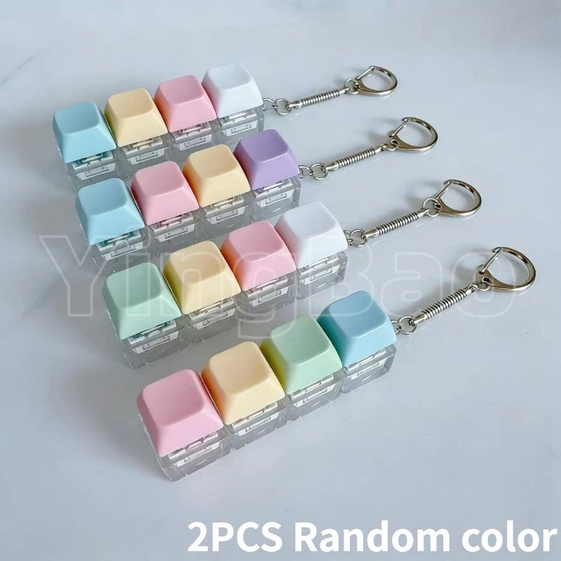 LED Macaron Keyboard Fidget Toy with Keychain