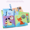 A set of soft cloth books featuring various 3D animals like penguin, starfish, dog, cat, and others for baby learning.