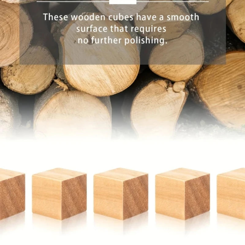 Natural Wooden Craft Cubes for DIY Projects and Puzzle Making