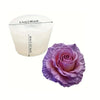 A purple floral silicone mold for candles, soap, and clay crafts.